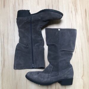 Worthington Grey Gray Suede Leather Winter Boots Size 10